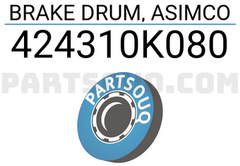 ASIMCO 424310K080 BRAKE DRUM, ASIMCO