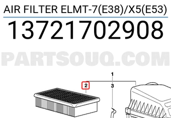 BMW 13721702908 ÉLÉMENT DE FILTRE À AIR-7(E38)/X5(E53)