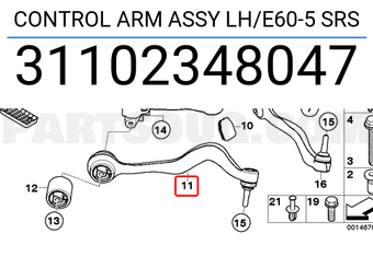 BMW 31102348047 CONTROL ARM ASSY LH/E60-5 SRS