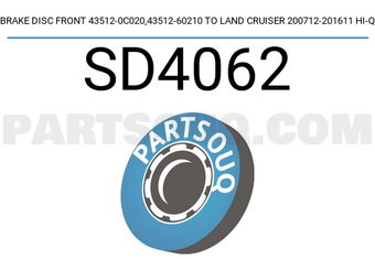 Hi-Q SD4062 BRAKE DISC FRONT 43512-0C020,43512-60210 TO LAND CRUISER 200712-201611 HI-Q