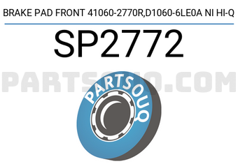 Hi-Q SP2772 BRAKE PAD FRONT 41060-2770R,D1060-6LE0A NI HI-Q