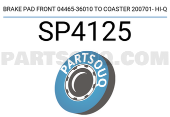 Hi-Q SP4125 BRAKE PAD FRONT 04465-36010 TO COASTER 200701- HI-Q
