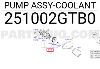 Hyundai / KIA 251002GTB0 PUMP ASSY-COOLANT