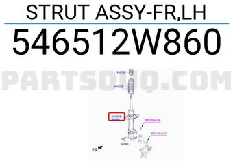 Hyundai / KIA 546512W860 STRUT ASSY-FR,LH