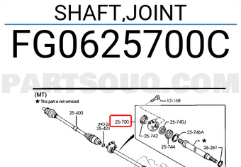 Mazda FG0625700C SHAFT,JOINT