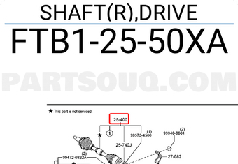 Mazda FTB12550XA SHAFT(R),DRIVE