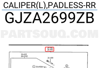 Mazda GJZA2699ZB CALIPER(L),PADLESS-RR