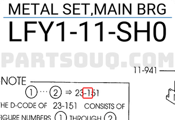 Mazda LFY111SH0 METAL SET,MAIN BRG