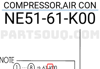 Mazda NE5161K00 COMPRESSOR,AIR CON