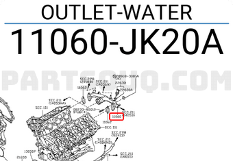 Nissan 11060JK20A SORTIE D’EAU