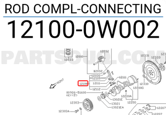 Nissan 121000W002 ROD COMPL-CONNECTING