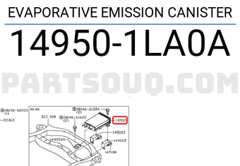 Nissan 149501LA0A EVAPORATIVE EMISSION CANISTER