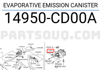 Nissan 14950CD00A EVAPORATIVE EMISSION CANISTER