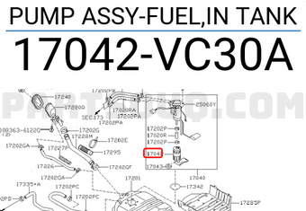 Nissan 17042VC30A PUMP ASSY-FUEL,IN TANK