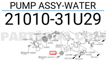 Nissan 2101031U29 PUMP ASSY-WATER