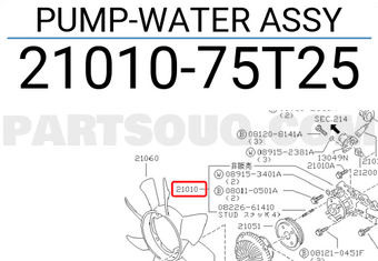 Nissan 2101075T25 PUMP-WATER ASSY
