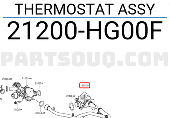 Nissan 21200HG00F THERMOSTAT ASSY