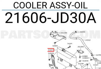 Nissan 21606JD30A COOLER ASSY-OIL
