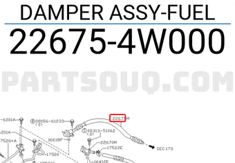 Nissan 226754W000 DAMPER ASSY-FUEL