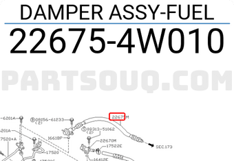 Nissan 226754W010 DAMPER ASSY-FUEL