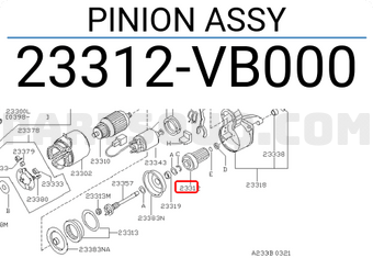 Nissan 23312VB000 PINION ASSY