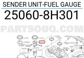 Nissan 250608H301 SENDER UNIT-FUEL GAUGE