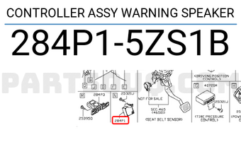 Nissan 284P15ZS1B CONTROLLER ASSY WARNING SPEAKER