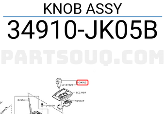 Nissan 34910JK05B KNOB ASSY