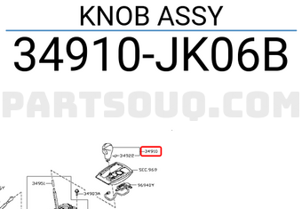 Nissan 34910JK06B KNOB ASSY