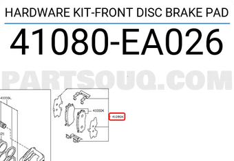 Nissan 41080EA026 HARDWARE KIT-FRONT DISC BRAKE PAD