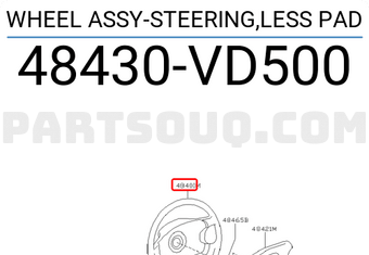 Nissan 48430VD500 WHEEL ASSY-STEERING,LESS PAD
