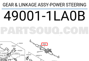 Nissan 490011LA0B GEAR & LINKAGE ASSY-POWER STEERING