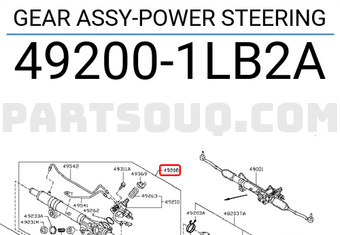 Nissan 492001LB2A GEAR ASSY-POWER STEERING