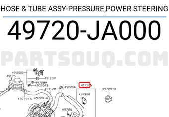 Nissan 49720JA000 HOSE &amp; TUBE ASSY-PRESSURE,POWER STEERING