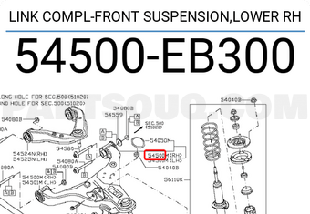 Nissan 54500EB300 LINK COMPL-FRONT SUSPENSION,LOWER RH