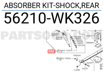 Nissan 56210WK326 ABSORBER KIT-SHOCK,REAR