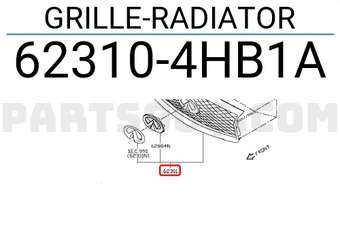 Nissan 623104HB1A GRILLE-RADIATOR