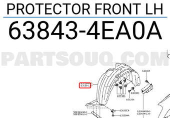 Nissan 638434EA0A PROTECTOR FRONT LH