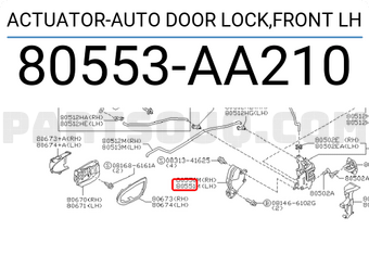 Nissan 80553AA210 ACTUATOR-AUTO DOOR LOCK,FRONT LH
