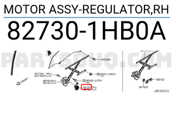 Nissan 827301HB0A MOTOR ASSY-REGULATOR,RH