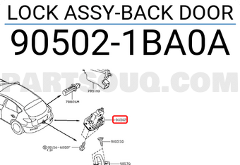 Nissan 905021BA0A LOCK ASSY-BACK DOOR