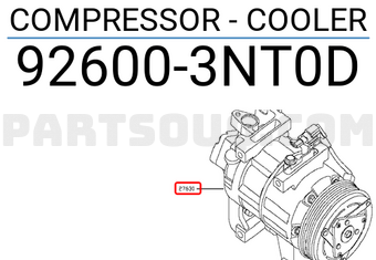 Nissan 926003NT0D COMPRESSOR - COOLER