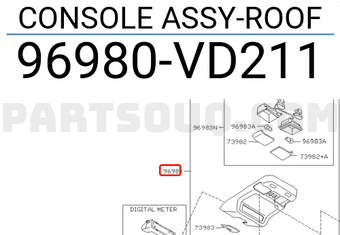 Nissan 96980VD211 CONSOLE ASSY-ROOF