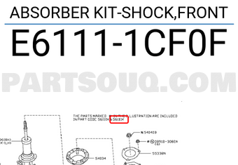Nissan E61111CF0F ABSORBER KIT-SHOCK,FRONT