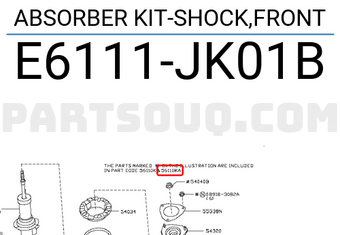 Nissan E6111JK01B ABSORBER KIT-SHOCK,FRONT
