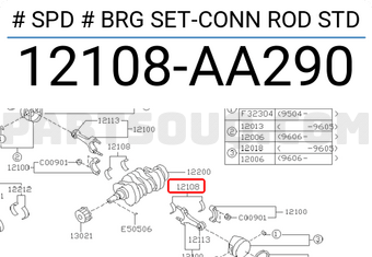 Subaru 12108AA290 # SPD # BRG SET-CONN ROD STD