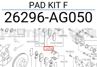 Subaru 26296AG050 PAD KIT F