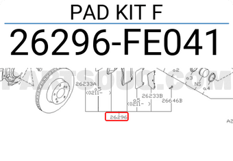 Subaru 26296FE041 PAD KIT F