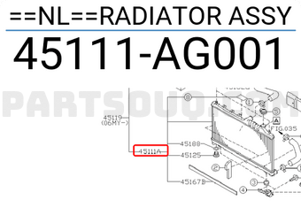 Subaru 45111AG001 ==NL==RADIATOR ASSY