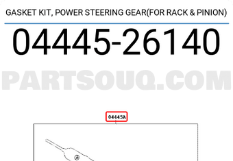 Toyota 0444526140 GASKET KIT, POWER STEERING GEAR(FOR RACK & PINION)
